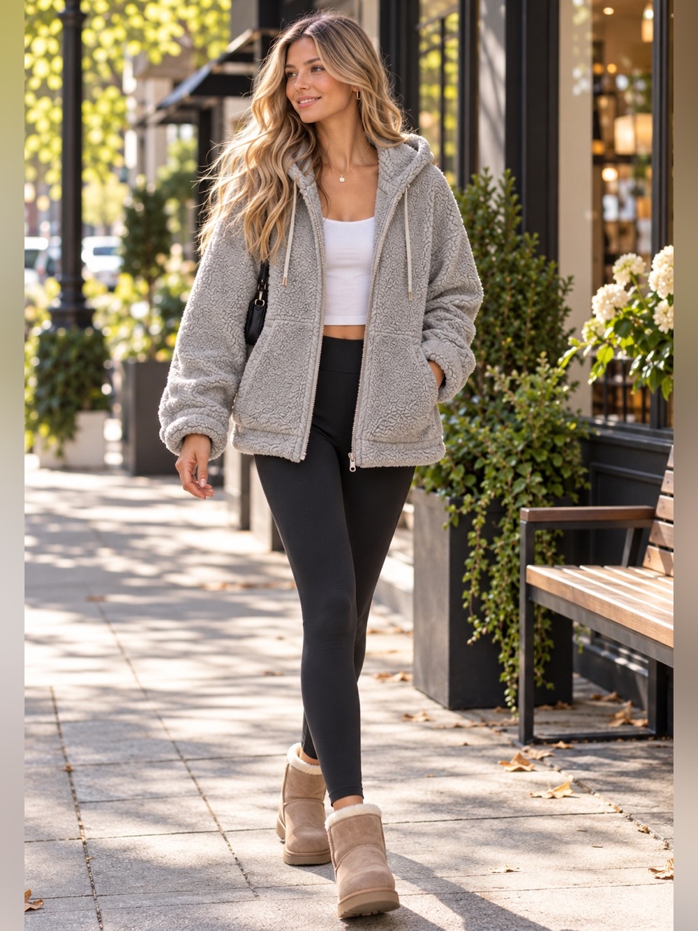 lululemon So Sherpa Hooded Jacket Gray Heathered Silver Spoon Size 8/10